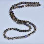 Kristallperlen im Swarovski-Stil Champagnerfarben, facettierte Kugeln mit violett-benzinfarbener Beschichtung, Durchmesser 5 × 4 mm, Schnurlänge 48 cm