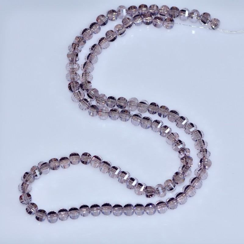 Kristallperlen im Swarovski-Stil, hellviolett, facettierte Kugeln, Durchmesser 5 × 4 mm, Schnurlänge 48 cm