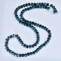 Kristallperlen im Swarovski-Stil, grau, facettierte Kugeln mit Blau-Petrol-Effekt, Durchmesser 5 × 4 mm, Fadenlänge 48 cm