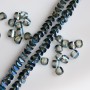Kristallperlen im Swarovski-Stil, halbdurchsichtiger Meereswellenton, Durchmesser 2,5 × 4 mm, Stranglänge 48 cm