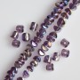 Kristallperlen im Swarovski-Stil, violett, mit Goldüberzug „Benzin“, Durchmesser 2,5 × 4 mm, auf einer Schnur mit einer Länge von 48 cm