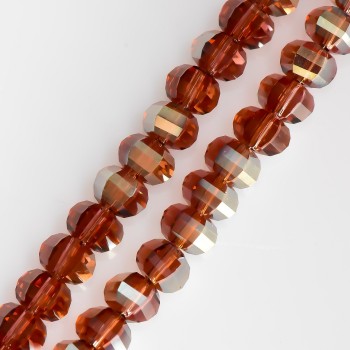 Braune Kristallperlen im Swarovski-Stil, mit Beschichtung, facettierte Kugel, Durchmesser 5x4 mm, Fadenlänge 48 cm