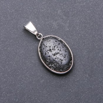 Anhänger Lava-oval, Durchmesser 18 × 25 × 40 mm