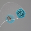 Ohrstecker „Rose mini-1,7“ blaue Polymerknete, Metallbasis in Silberoptik Ø ca. 17 mm