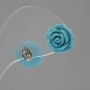 Ohrstecker „Rose mini-1,7“ blaue Polymerknete, Metallbasis in Silberoptik Ø ca. 17 mm