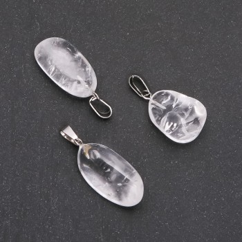 Anhänger aus Bergkristall, facettiert, assortiert in Größen 19 × 24 mm (±)