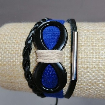Kinderarmband «Unendlichkeit» blau mit Kordelzug