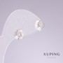 Ohrstecker Xuping rhodiniert – Lippen mit weißen Strasssteinen, 7 × 10 mm