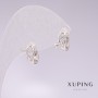 Xuping Ohrringe Rhodiumbeschichtung mit weißen Strasssteinen 8×10 mm