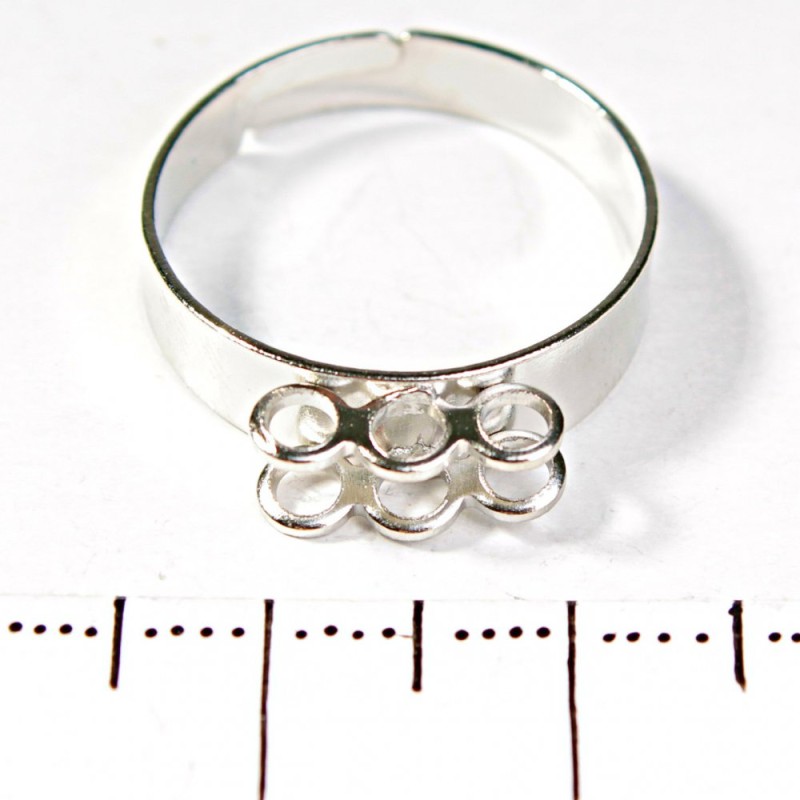 Preis pro Packung / 10 Stück, 10 mm Basis für Ringe mit 6 Ösen