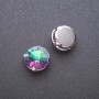 Preis pro Packung / 10 Stück. Aufgenähter Rivoli-Kristall in Fassung, rund 13 mm, himbeerrot-grün