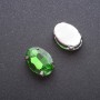 Grüner Kristall zum Aufnähen, oval, 13×18 mm