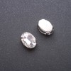 Preis pro Packung /10 Stück. Nähkristall mit Öse ovaler Form 10×14 mm weiß