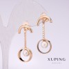 Xuping Ohrringe mit weißer Mallorca-Perle, 30 × 5 mm, Vergoldung