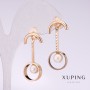 Xuping Ohrringe mit weißer Mallorca-Perle, 30 × 5 mm, Vergoldung