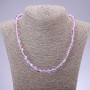 Halskette aus rosa Opalglas, Durchmesser 8 mm, Länge 48 cm