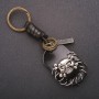 Herren-Schlüsselanhänger aus Öko-Leder, Schädel-Design, Länge 12 cm