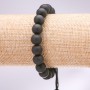 Armband mit Zugverschluss aus Schungit (künstlich), Durchmesser 10 mm+