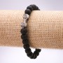 Schungit-Armband Hantel 10 mm, elastisch