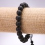 Lavastein-Armband, Durchmesser 10 mm, Länge 18–24 cm, verstellbar