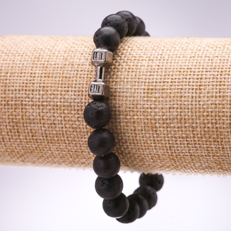 Armband Lavahantel, Durchmesser 10 mm, Länge 18 cm auf elastischem Band
