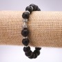 Armband Lavastein-Hantel, Ø 10 mm, Länge 18 cm, elastisch