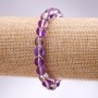 Armband aus violettem Opalglas, glatte Kugeln Ø 8 mm, Länge 18 cm, auf Elastikband