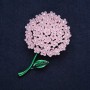 Blumenbrosche 'Rosa-Hortensie' 60×40 mm