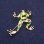 Brosche Frosch-Domino Emaille grün-schwarz 33 × 42 mm gelbes Metall