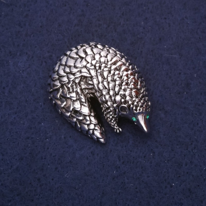 Brosche Pangolin 38×28 mm silberfarbenes Metall