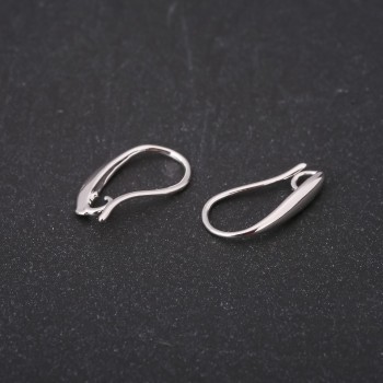 Glatte Ohrhaken 16 × 1,5 mm aus silberfarbenem Metall – Preis pro Paar