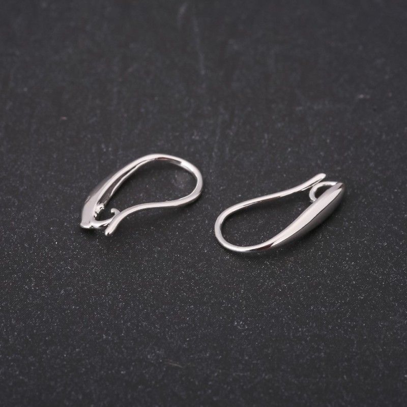 Glatte Ohrhaken 16 × 1,5 mm aus silberfarbenem Metall – Preis pro Paar