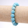 Armband aus Varizit (gepresst) hellblau, glatte Kugeln, Durchmesser 10 mm, Länge 18 cm, auf elastischem Band