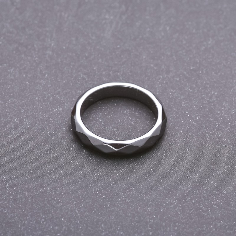 Ring aus facettiertem Hämatit, Dicke 4 mm, Größen 17, 18, 19, 20, 21, 22