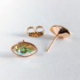 Ohrstecker Xuping mit Swarovski-Kristallen, Körnchenform, Gelb, Grün und Chamäleonfarbton, Größe 6×11 mm, vergoldet