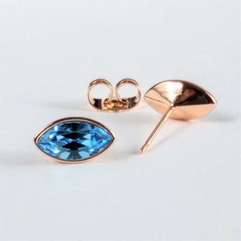 Ohrringe Xuping – Steckohrringe mit Swarovski-Kristallen, Körnchenform, hellblau, Durchmesser 6×11 mm, vergoldet