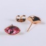 Xuping Ohrstecker Kugelchen mit Swarovski-Kristallen, rosa, Größe 6 × 11 mm, vergoldet