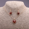 Set «Herz» mehrfarbig rot-grün Anhänger 19×16 mm und Ohrringe 27×13 mm, Länge 50 cm