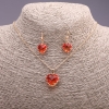 Set Herz, mehrfarbig, rot und gelb – Anhänger 19×16 mm und Ohrringe 27×13 mm, Länge 50 cm