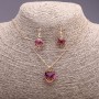 Set »Herz« mehrfarbig gelb-rosa Anhänger 19×16 mm und Ohrringe 27×13 mm, Kettenlänge 50 cm