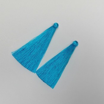 Blauer Quastenrohling für Handarbeiten, Länge 7 cm, Durchmesser 7 mm, Paar