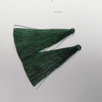 Handarbeitsrohling Quaste «Dunkles Smaragd», Länge 7 cm, Durchmesser 7 mm, Paar