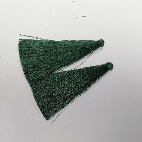 Handarbeitsrohling Quaste «Dunkles Smaragd», Länge 7 cm, Durchmesser 7 mm, Paar