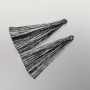 Bastelrohling für Handarbeiten Quaste „Schwarz-Weiß-Streifen“, Länge 7 cm, Durchmesser 7 mm, Paar