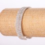 5-reihiges Strassarmband mit Verschluss aus Weißmetall