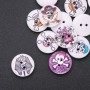 Holzknöpfe für Kinder – Piraten-Schädel, weiß und mehrfarbig, 20 mm, Packung 30 Stück