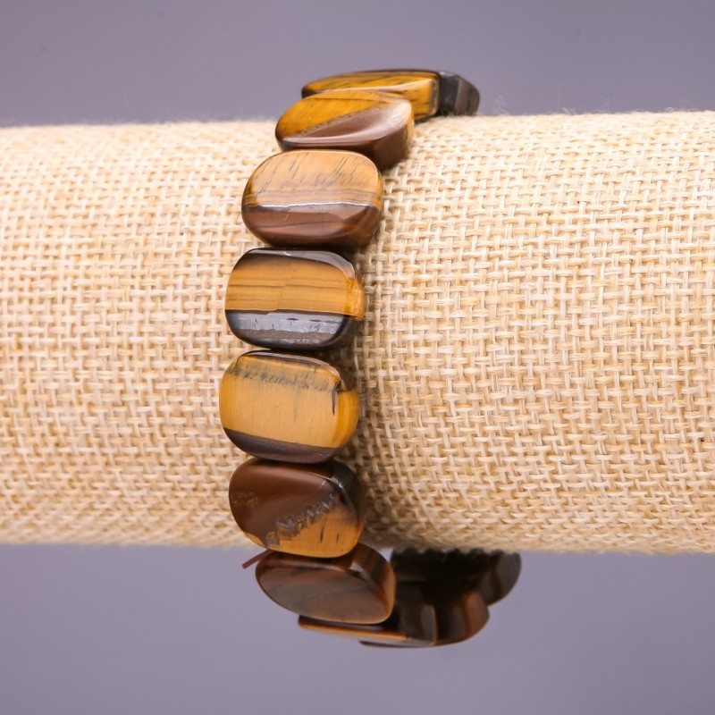 Tigerauge-Armband, Glieder 17×12 mm, Länge 18 cm, elastisches Band