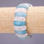 Armband aus Aquamarin und Rosenquarz – Glieder 25×10 mm, Länge ca. 18 cm, auf Elastikband