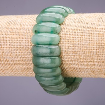 Armband aus dunklem Nephrit, Glieder 25×10 mm, Länge ca. 18 cm, auf Gummiband