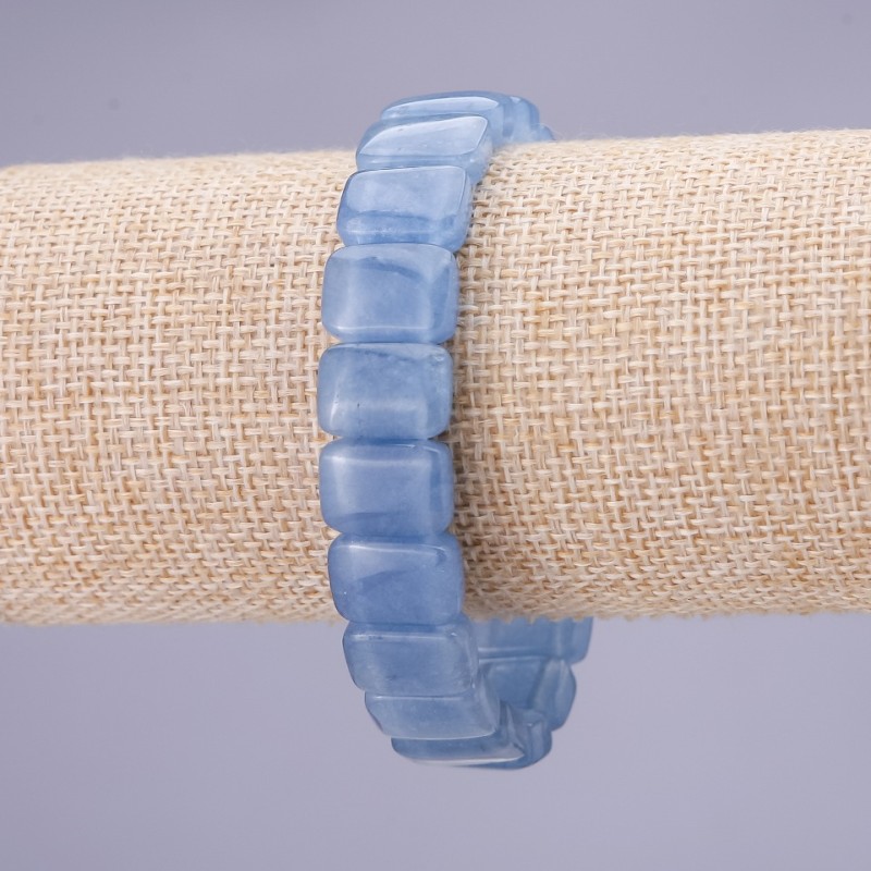 Armband aus künstlichem Aquamarin, Glieder 10×14 mm (ca.), auf Gummiband